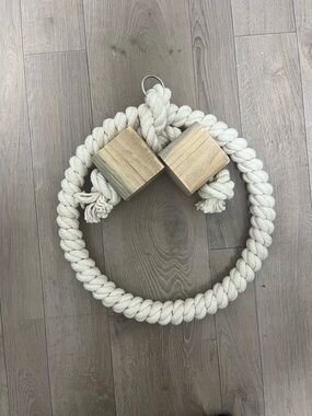 Parrot / bird Large Natural Rope Circle Swing with Wooden Blocks